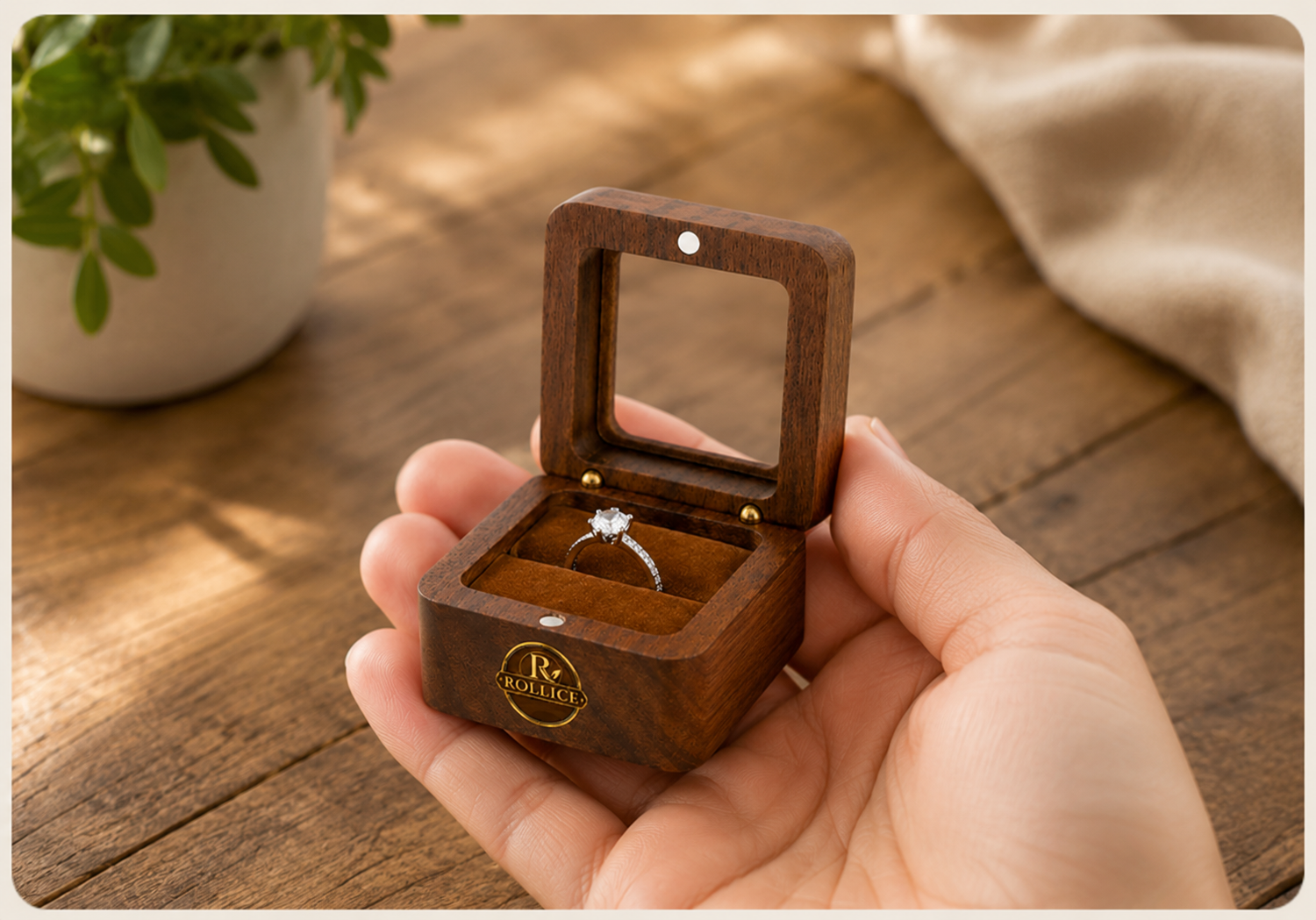 Wooden jewelry storage box